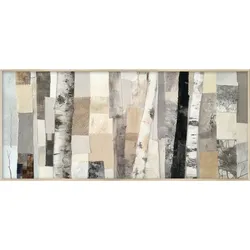 EUROART Wandbild 55 x 115 cm Birch Collage I Kunststoff Grau