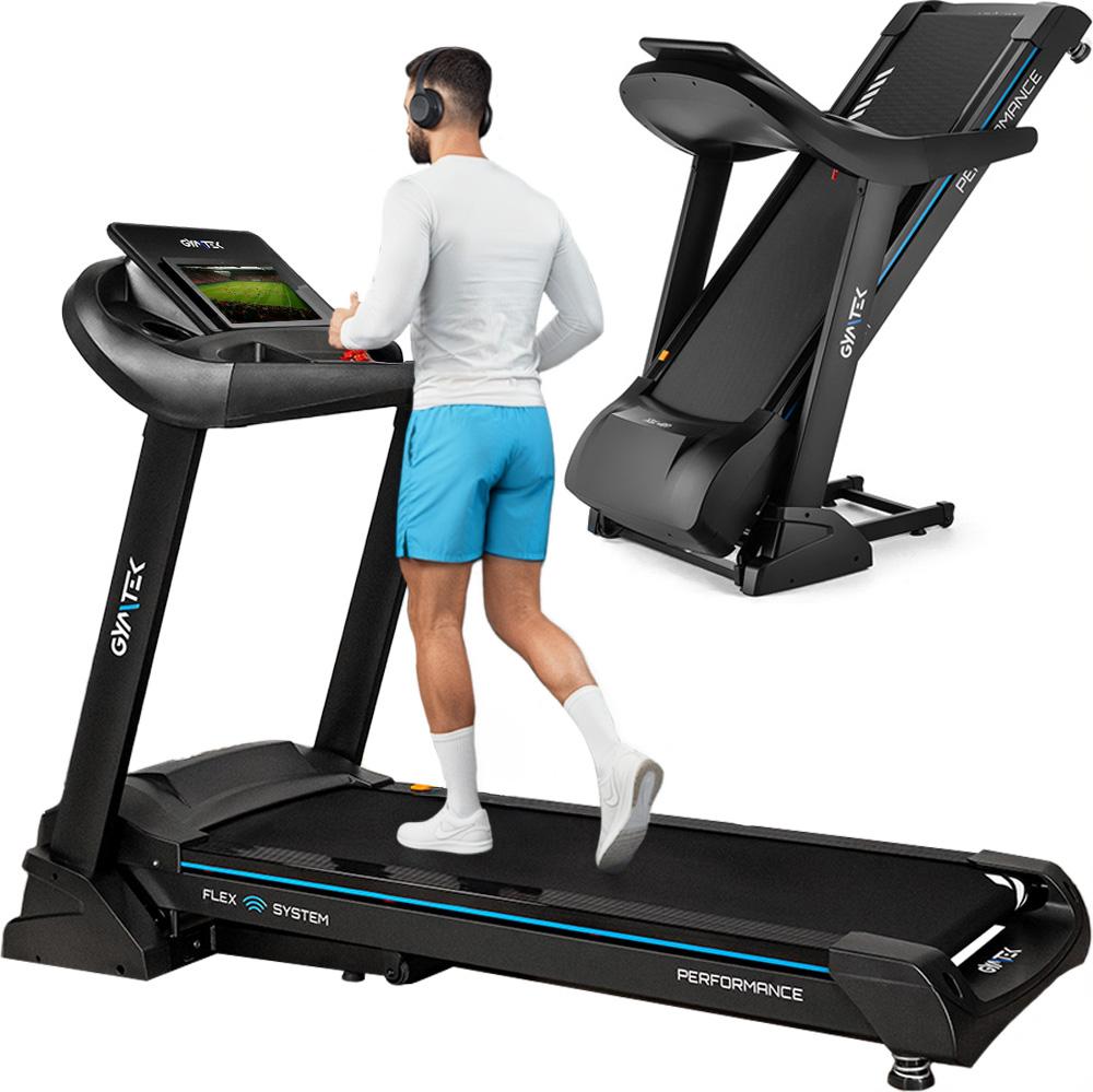 Gymtek Laufband für Zuhause, Walking Pad, Treadmill - bis 150 kg, 20 km/h - Klappbar, 12 Trainingsprogramme, LCD-Display - Fitness, Home Gym
