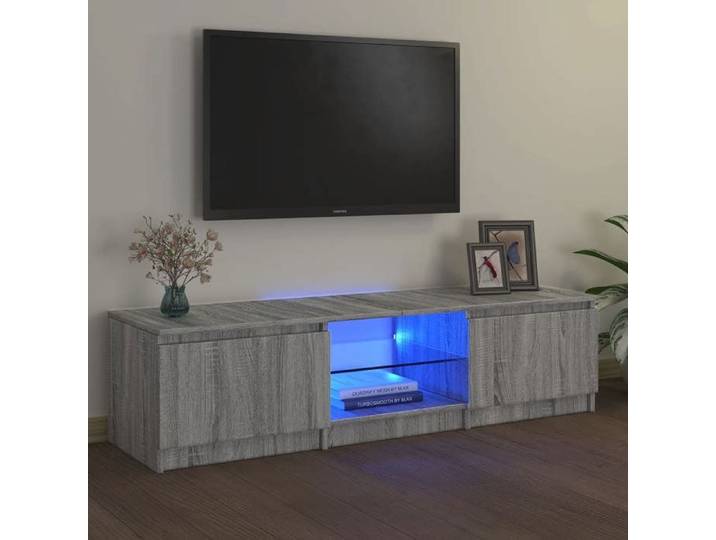 Meuble TV avec lumières LED Sonoma gris 140x40x36 cm support TV armoire média armoire hifi unité TV 822682