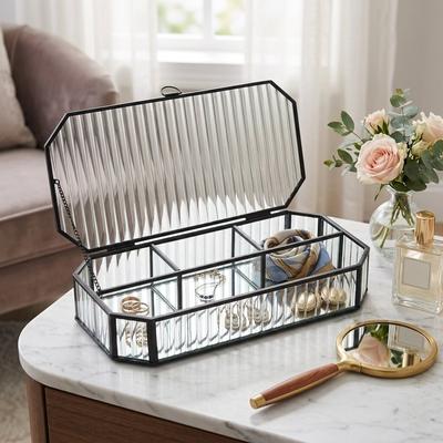 Cheungs "Zelara 11.6"" Fluted Glass Mirrored Display Box - N/A"