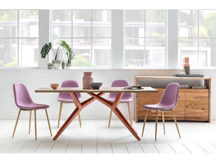 Esstisch SIT Aarau Wildeiche geölt mit Metallgestell Industrial , braun (natur, antikbraun, antikbraun, natur), B:220cm H:73cm T:100cm, Platte Wildeiche geölt, Gestell Metall, Tische, Esstisch, Wildeiche mit durchgehenden Lamellen und Factory-Gestell