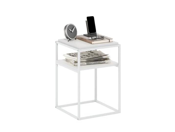 Furinno Moretti Modern Lifestyle Stapelbares Regal, 2-stufiger, Solides Weiß/Weiß