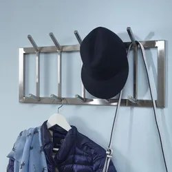 KADIMA DESIGN Wandgarderobe aus Metall, Elegante Kleiderhakenleiste mit 10 Haken für Jacken, Mäntel und Accessoires