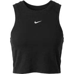 Nike, Damen, Sportshirt, Sportswear Essentials Rib Crop Tanktop - 201215 (L), Schwarz