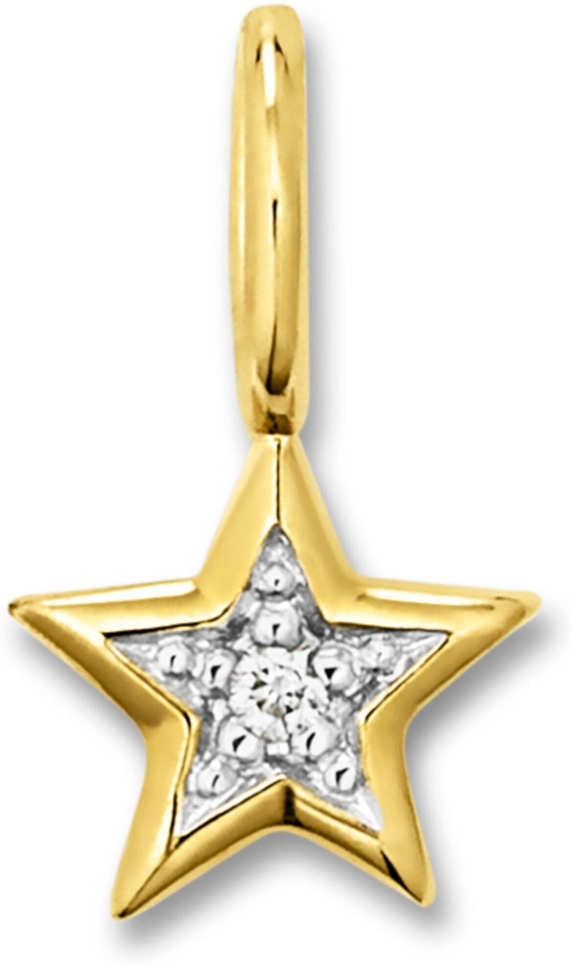 Kettenanhänger ONE ELEMENT "0.01 ct Diamant Brillant Stern Anhänger aus 333 Gelbgold", gold, Schmuckanhänger, Damen, 0,01, Diamanten Gelbgold 333 Gold, Diamanten, Gelbgold 333, Gold, Kettenanhänger, Fein gearbeitet – edle Brillanz mit Diamantbesatz