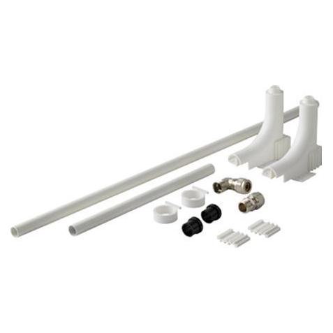 Wavin opføringssaet kort til radiator 15x2,5 mm hvid Det lange rør: 1000 mm Det korte rør: 300mm (0620706)