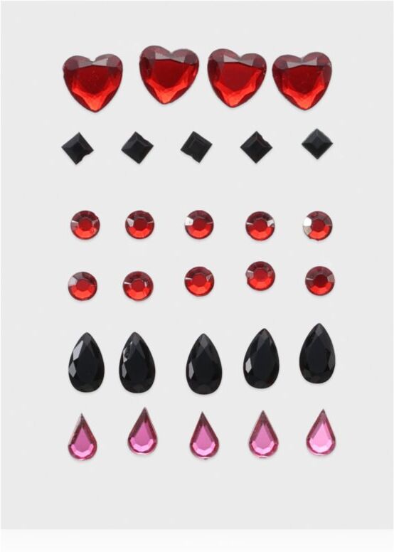 Diva & Nice Cosmetics Face Stones stickers for the face Black & Red 35 pc