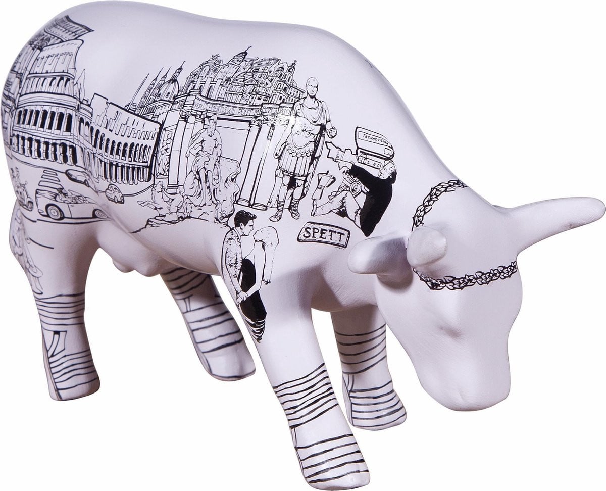 Cow Parade Roma Cow decoratief keramisch beeldje voor op tafel