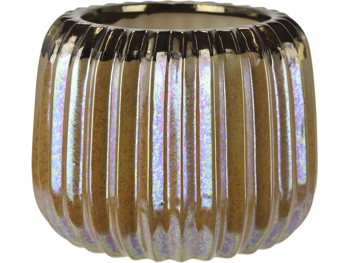 Dekovase I.GE.A. Tischvase aus Keramik, Blumenvasen, Höhe ca. 13 cm , braun, H:13cm Ø:17cm, Keramik, Vasen, Dekovase, dekorative kleine Vasen für Blumen, Keramikvase