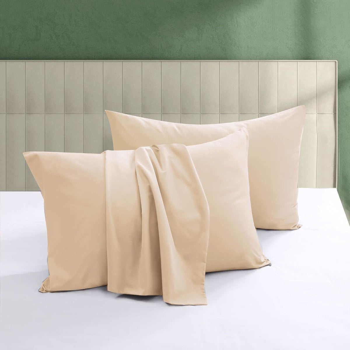 Set van 4 kussenbeschermers van katoen satijn met 600 thread count en rits, XXL