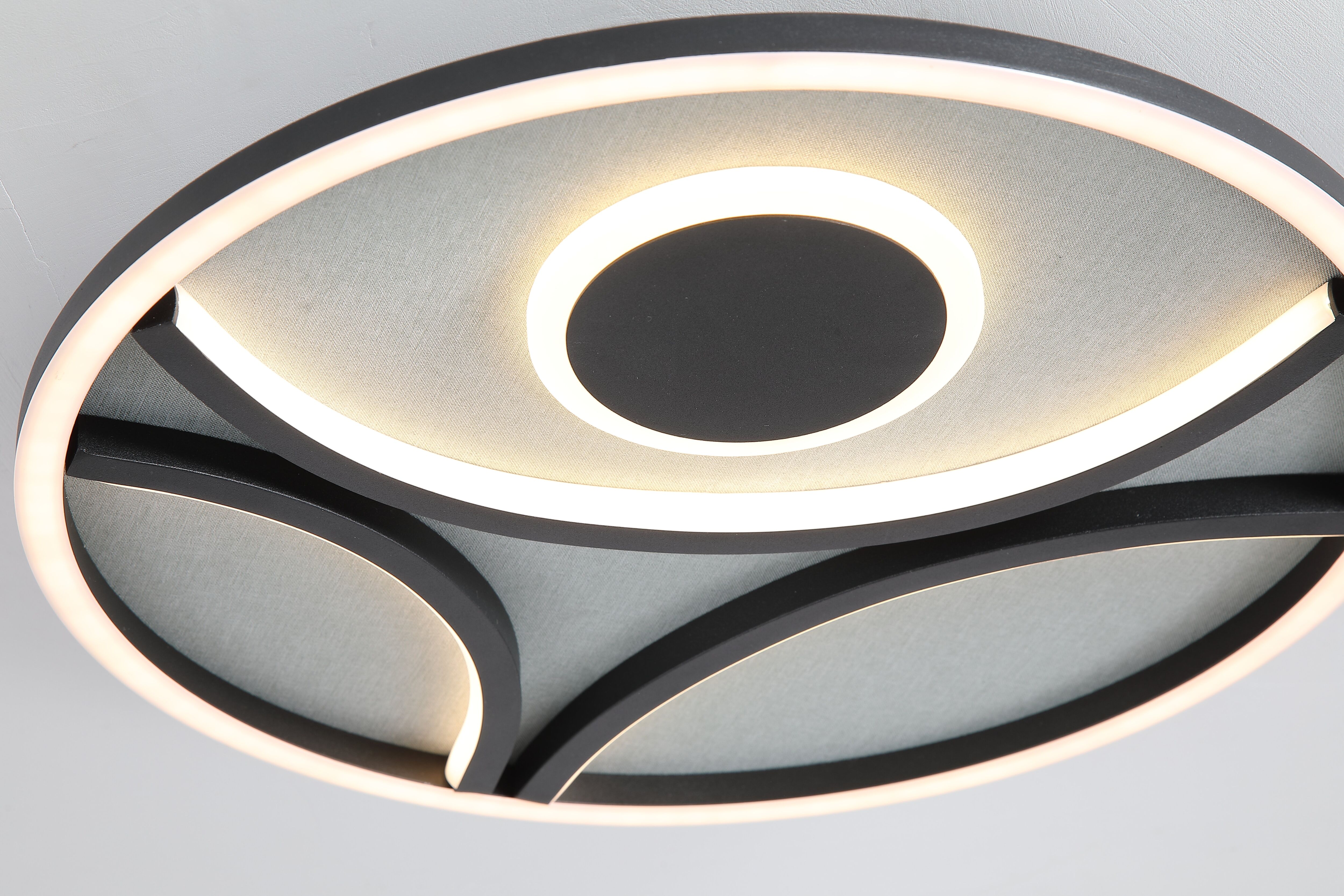 SEARCHLIGHT LED Deckenleuchte "Zendisc LED Deckenleuchte, Mattschwarz", Energieeffizienz: G (A-G), schwarz, H: 5cm, 1 Stk., Leuchten, LED Deckenleuchte