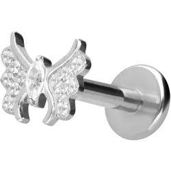 Titan Labret mit Innengewinde KRISTALLSCHMETTERLING