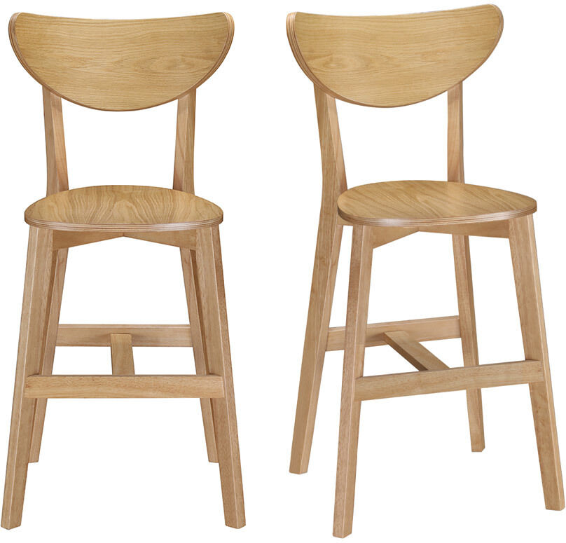 Miliboo Skandinavische Barhocker LEENA Eiche (2er-Set)