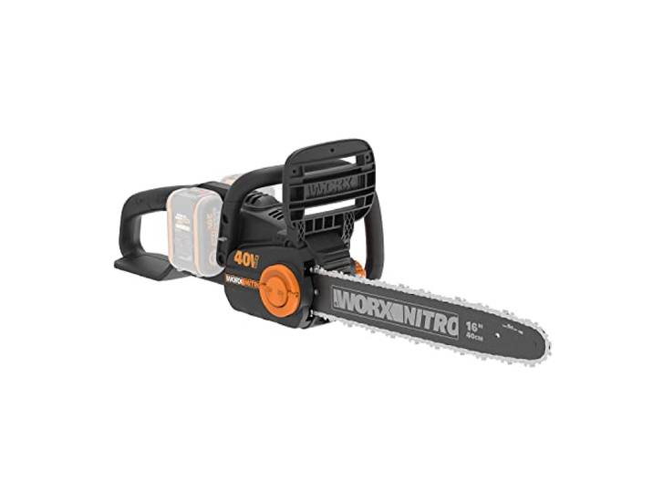 WORX Tronçonneuse Brushless sans fil 40V WG385E.9 Guide 40 cm\, moteur Brushless\, tension et lubrification automatiques\, gamme Nitro PowerShare