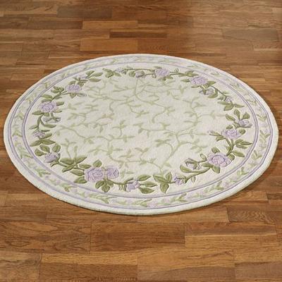 Touch of Class "Lavender Bloom Round Rug 5'6"" Round, 5'6"" Round, Lavender"