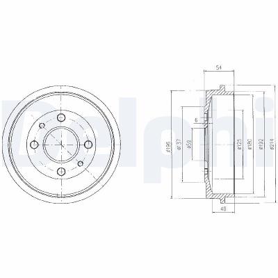 Delphi Bremstrommel [Hersteller-Nr. BF200] für Yugo, Lancia, Ford, Fiat