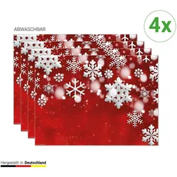 CoverYourDesk, Tischset, Tischset Weisse Schneekristalle