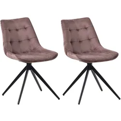 CLP 2er Set Esszimmerstuhl Merna Samt   Farbe: braun, Material: Samt
