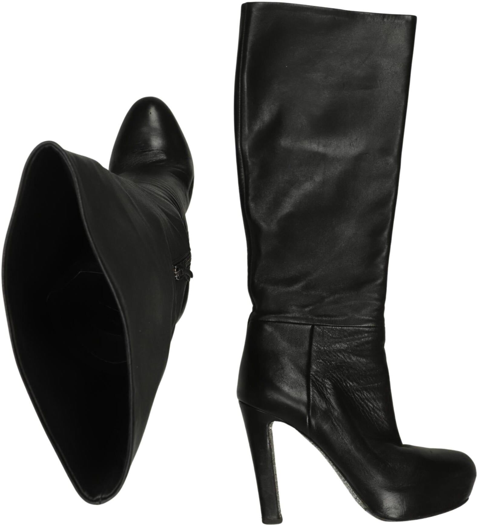 Miu Miu Damen Stiefel, Schwarz, Gr. EU 38, kein / Etikett - Second Hand