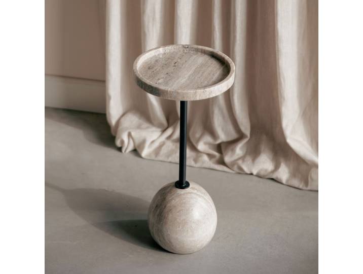 Zuiver Ronde Bijzettafel Cocktail Marmer, 25cm - Grijs