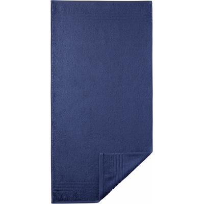 Handtücher EGERIA "Madison", blau (dunkelblau), B:50cm L:100cm, Walkfrottee, Obermaterial: 100% Baumwolle, Handtücher, Uni-Programm mit Streifenbordüre, reine Baumwolle