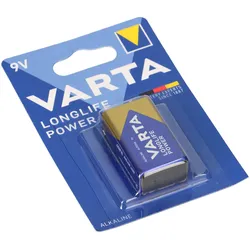 10x VARTA 4922 Longlife Power 9V Block Batterie 6LR61 - passend für Rauchmelder, Messgeräte & Audio