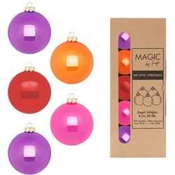 20 Weihnachtskugeln 6cm Glas Christbaumkugeln Weihnachtsbaumkugeln Party Time