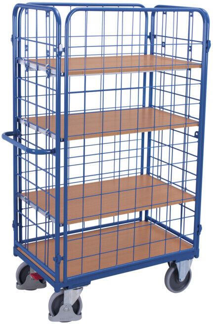 VARIOfit Chariot à étages haut 850 × 500 mm 4 plateaux 4 côtés (sw-500.311)
