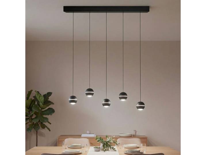 Casa Doma Pendelleuchte Tavira 5-flammig, Esstischlampe, 3-Stufen-Dimmer LED integriert, aus Aluminium gefertigt, warmweiße Lichtfarbe Clean, Minimalistisch, Modern
