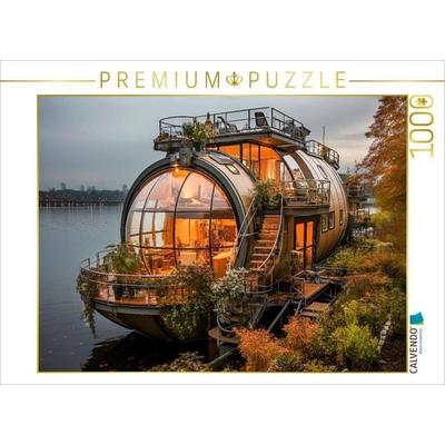 CALVENDO Puzzle Hausboote | 1000 Teile Lege-Größe 64x48cm Foto-Puzzle für glückliche Stunden