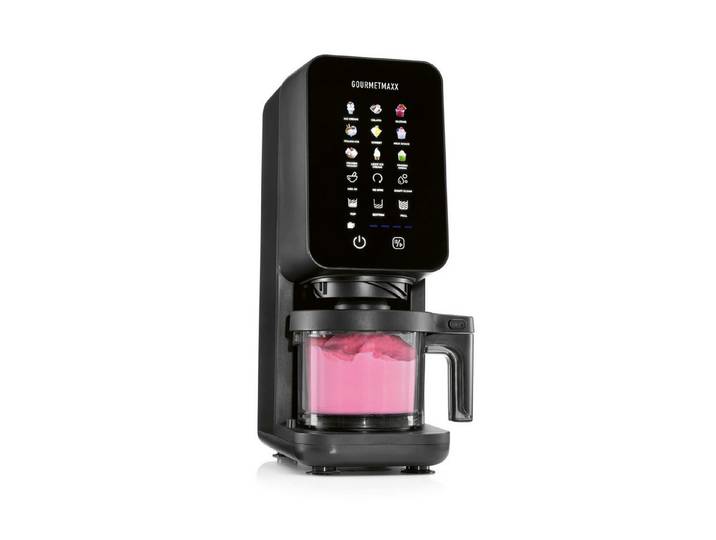 GOURMETmaxx Eismaschine SmoothUp Touch 700 Watt - Eiscreme-Maschine + 9 Programme, 700 W, Speiseeisbereiter + LED Display, Sorbet-Maschine - 2 Becher inklusive