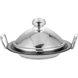 Signature Edelstahl-Tajine 30cm mit Domdeckel, Pfanne + Kochtopf, Grau