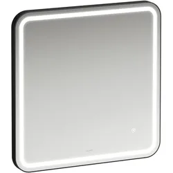 LAUFEN BASE 2.0 Spiegel, LED-Beleuchtung, Touch Sensorschalter, eckig, Aluminiumrahmen schwarz matt, H4443801084501, Ausführung: 600x600mm