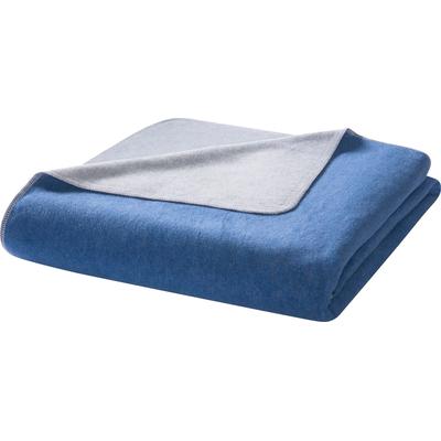 Wohndecke BIEDERLACK "Recover", blau (blau, grau), B:150cm L:200cm, Baumwolle, Polyester, Wohndecken, Wohndecke, aus Recycling-Garnen hergestellt