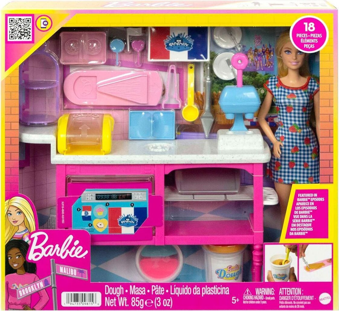 Mattel Barbie Buddys Café-speelset met blonde pop en accessoires