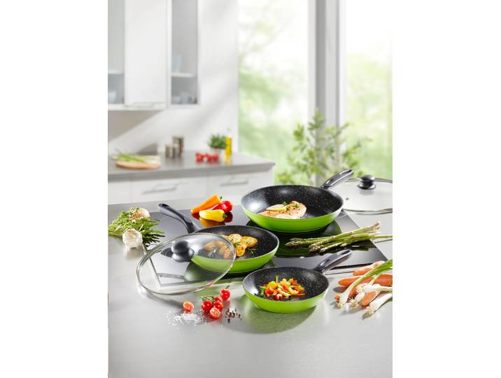 Pfannen-Set, 5-teilig, mit Antihaftbeschichtung, Grün