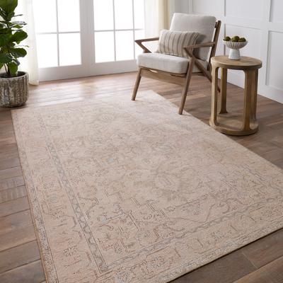 Juniper Home Kalina Machine Washable Medallion Beige/Light Blue Rug