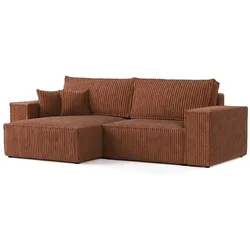 ECKSOFA CAVO mit Schlaffunktion Kupfer im Tilia Stoff