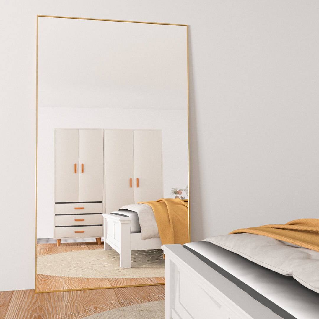 Fairmont Park Aarati Aluminium Framed Freestading Full Length Mirror Gold 65" x 24"