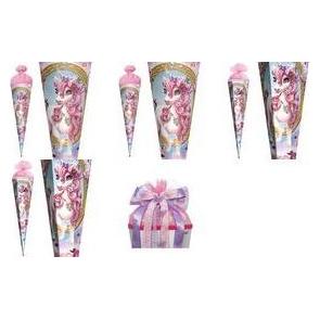 Roth Schultüte Einhorn Beauty, rund, 700 mm, Glitter Filzverschluss, mit stabiler ROTH-Spitze (70 cm, 1x) (677483)