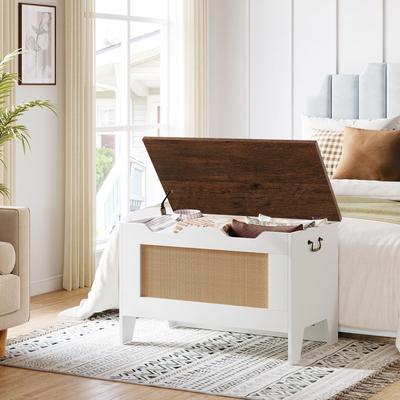 Yun "39.4"" Storage Chest,Storage Bench with Safety Hinge"