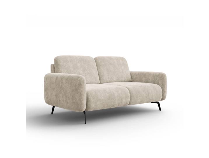 Canapé 2 places, tissu chenille beige