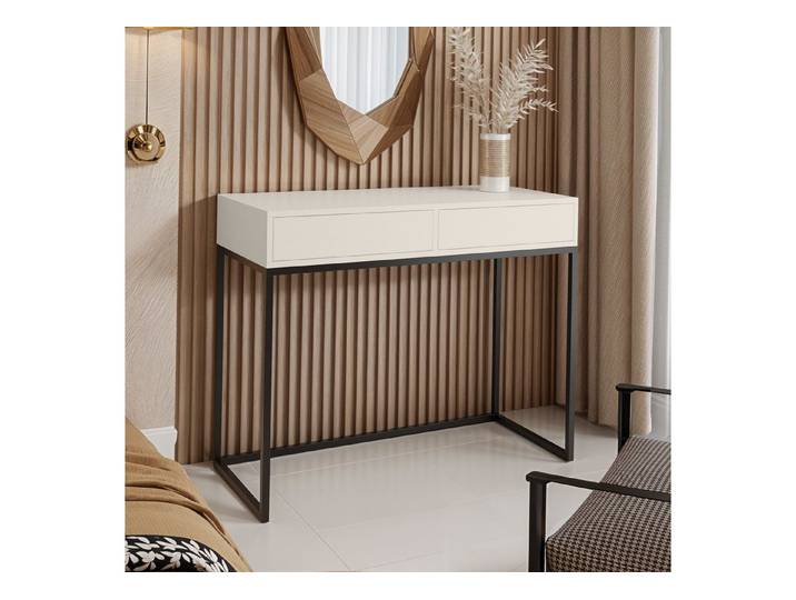 Design Möbel Schminktisch Elegante Konsole / Schminktisch mit 2 Schubladen SCHWARZ