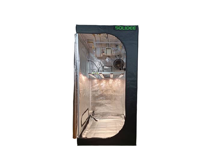 Système de culture professionnel comprenant une serre de culture entièrement en métal et une lampe de culture LED à spectre complet super puissante de 240 W pour la croissance des plantes d'intérieur.