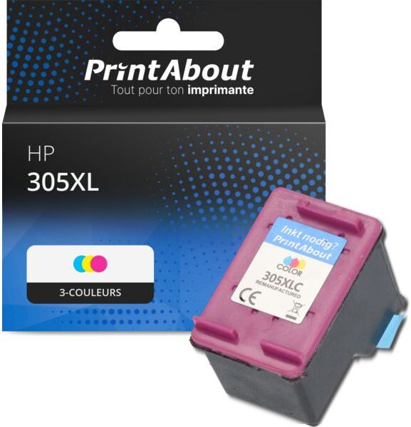 PrintAbout Cartouche compatible HP 305XL (3YM63AE) - 3-couleurs - Grande capacité 3-couleurs