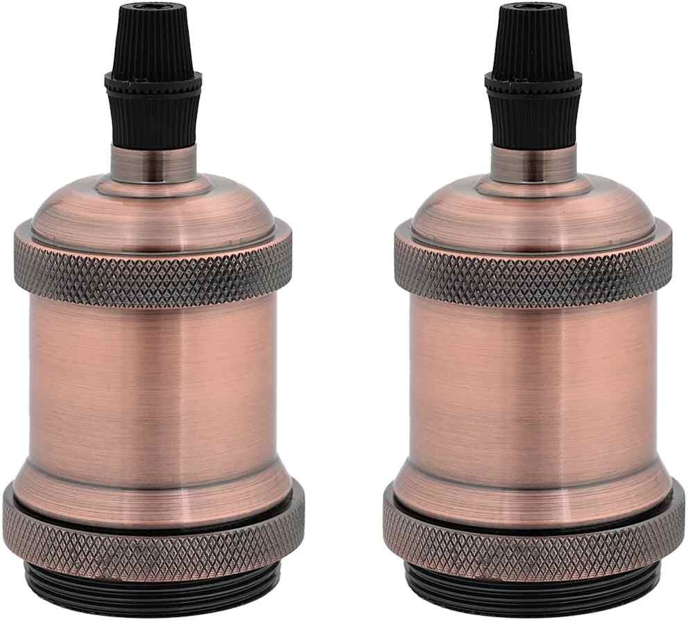 vidaXL Douilles de lampe 2 pcs bronze rouge E27