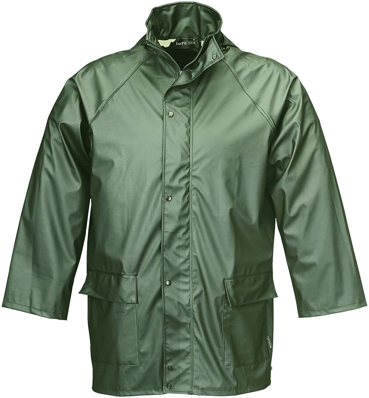 Regenjacke TERRAX WORKWEAR "PU-Stretch Regen", Damen, Gr. M, grün (oliv), Obermaterial: 58% Polyamid PA. 42% Polyurethan PU., Jacken Regenjacke