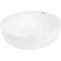 LuxeBath Waschbecken Rundform ohne Überlauf Ø 40x13,5 cm Weiß aus Keramik