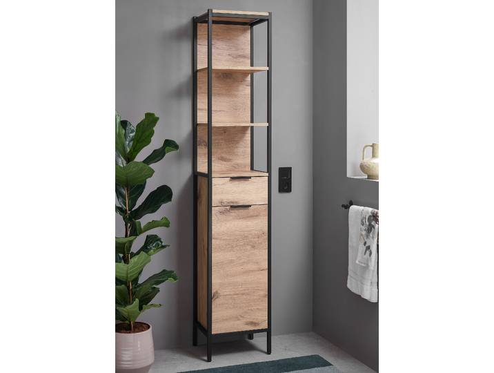 Hochschrank 38 x 196 x 30cm Holz/Braun