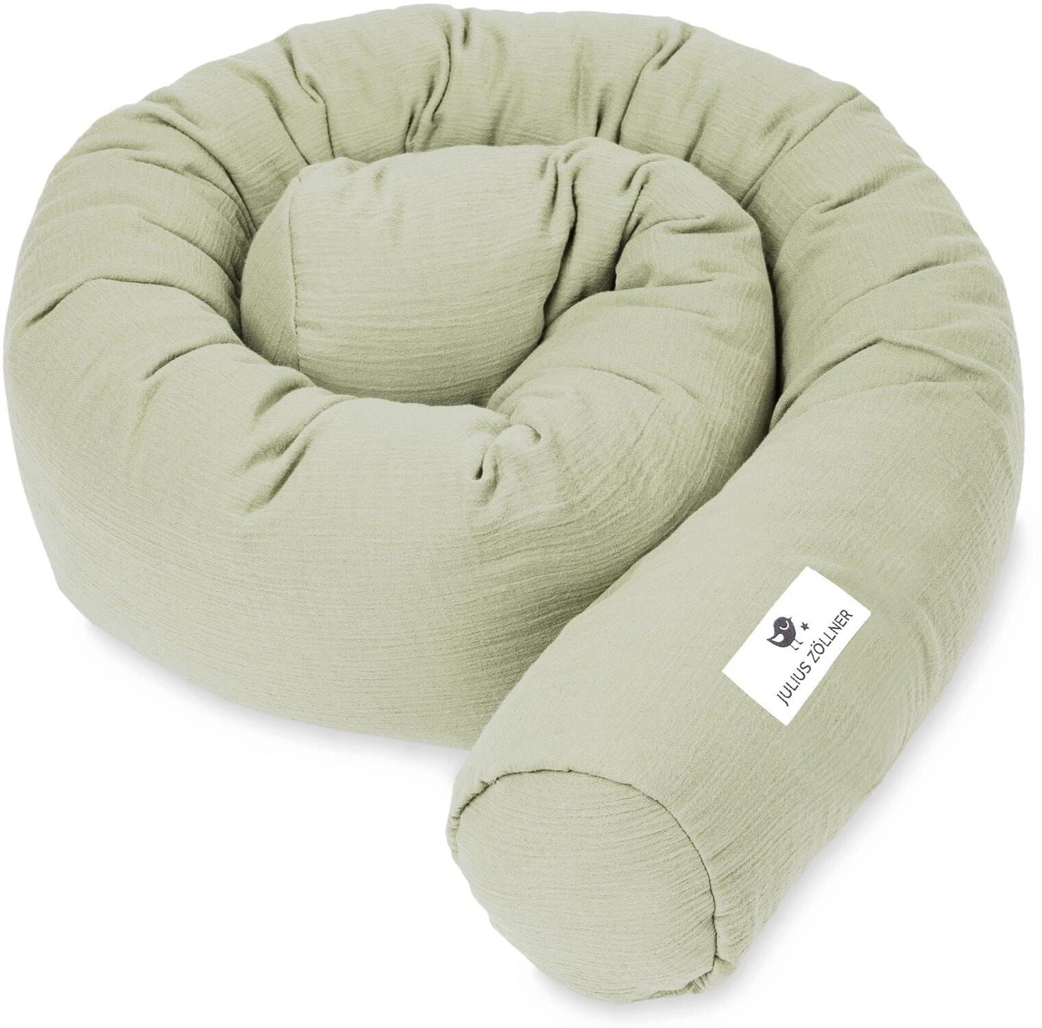 Bettnestchen JULIUS ZÖLLNER "Musselin Lime 180 cm", Baby, grün (lime grün metallic), Obermaterial: 100% Baumwolle, Bettnestchen Bettnestchen lime grün metallic Einheitsgröße